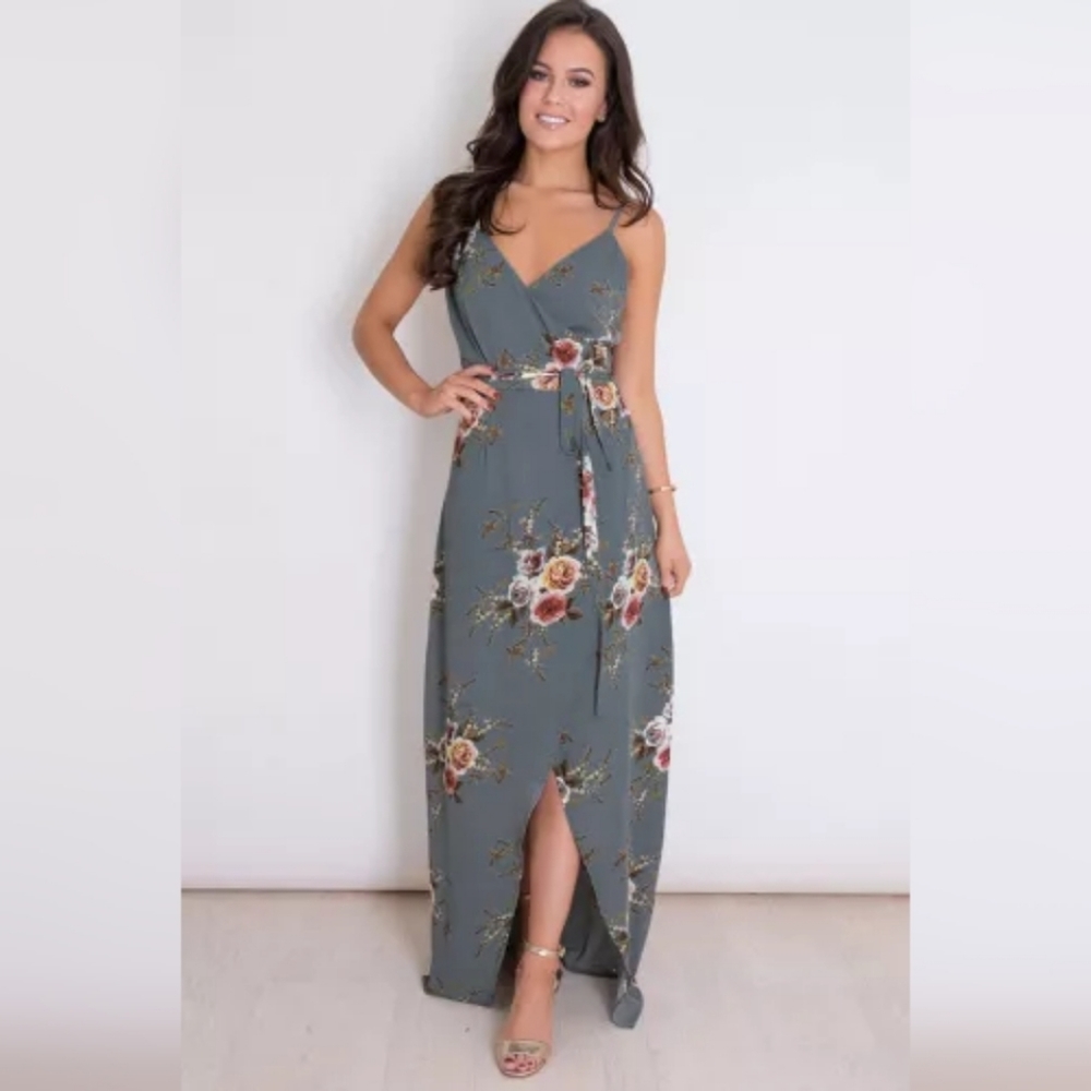 Floral Faux Wrap Dress - Picture 3 of 11